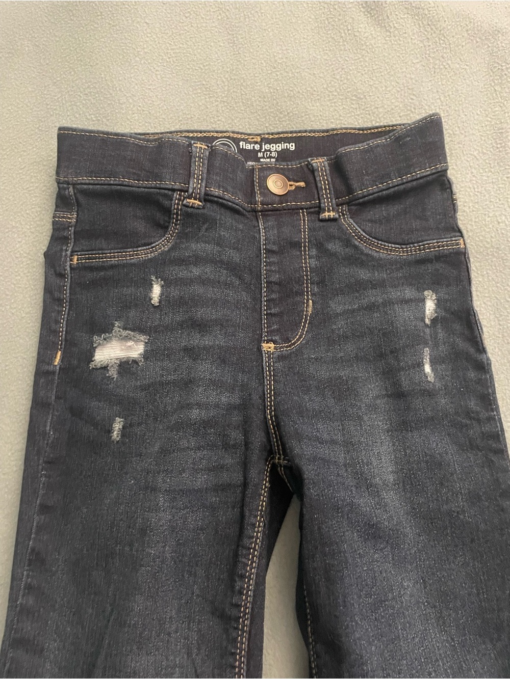 wonder nation Dark Indigo Flare Leg Distressed Jeans